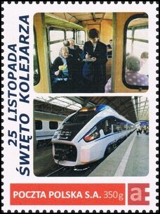 Stamp, November 25 Railwayman's Day, Personalized and Private Mail Stamps,  , Locomotives, Railways