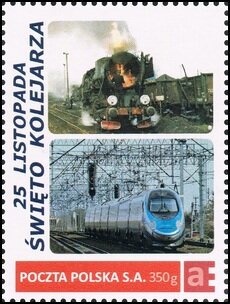 Stamp, November 25 Railwayman's Day, Personalized and Private Mail Stamps,  , Locomotives, Railways