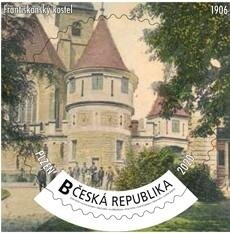 Stamp, Františkánský kostel (1906), Personalized and Private Mail Stamps,  , Anniversaries and Jubilees, Historic Sites, Round Stamps, Townscapes / City Views