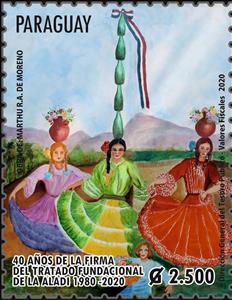 Stamp, ALADI, Association for Latin American Integration,40th Ann, Paraguay,  , Diplomacy, Suits and Costumes