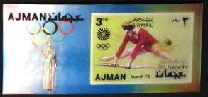 Souvenir Sheet, Parallel bars, Ajman,  , Olympic Games, Sports