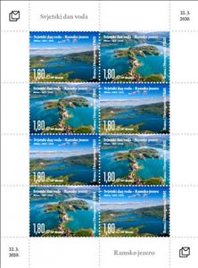 Mini Sheet, World Water Day : Lake Rama, Bosnia and Herzegovina, Croatian Administration,  , Lakes, Landscapes