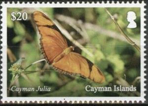 Stamp, Cayman Julia Butterfly, Cayman Islands,  , Animals (Fauna), Butterflies, Gardens, Insects