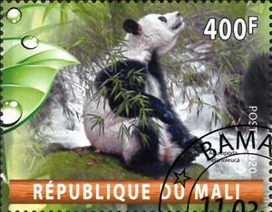 Stamp, Ailuropoda melanoleuca, Cinderellas,  , Animals (Fauna), Giant Pandas, Mammals