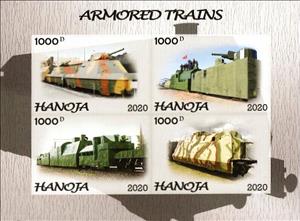 Mini Sheet, Armored Trains, Cinderellas,  , Railways, Weapons