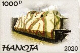 Stamp, Armored Trains, Cinderellas,  , Railways, Weapons