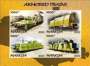 Mini Sheet, Armored Trains, Cinderellas,  , Railways, Weapons