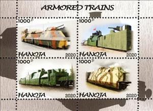 Mini Sheet, Armored Trains, Cinderellas,  , Railways, Weapons