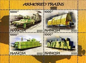 Mini Sheet, Armored Trains, Cinderellas,  , Railways, Weapons