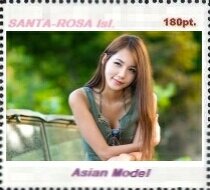 Stamp, Asian model, Cinderellas,  , Models, Photographs, Women