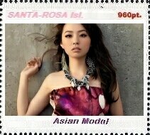 Stamp, Asian model, Cinderellas,  , Models, Photographs, Women