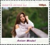 Stamp, Asian model, Cinderellas,  , Models, Photographs, Women