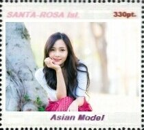 Stamp, Asian model, Cinderellas,  , Models, Photographs, Women