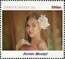 Stamp, Asian model, Cinderellas,  , Models, Photographs, Women