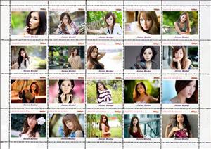Mini Sheet, Asian models, Cinderellas,  , Models, Photographs, Women