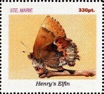 Stamp, Butterflies, Cinderellas,  , Butterflies, Insects