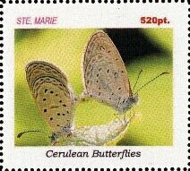 Stamp, Cerulean butterflies, Cinderellas,  , Butterflies, Insects