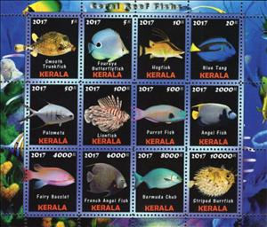 Mini Sheet, Coral Reef Fishs, Cinderellas,  , Fishes
