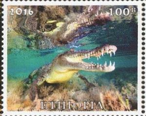 Stamp, Crocodiles, Cinderellas,  , Animals (Fauna), Crocodiles