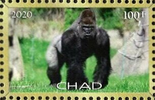 Stamp, Gorillas, Cinderellas,  , Animals (Fauna), Monkeys