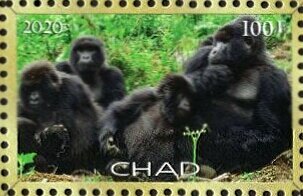 Stamp, Gorillas, Cinderellas,  , Animals (Fauna), Monkeys