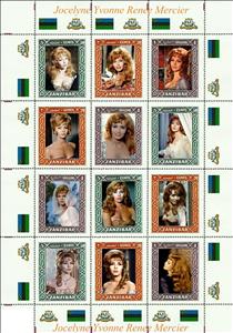 Mini Sheet, Jocelyne Yvonne Renee Mercier, Cinderellas,  , Actors, Famous People, Women