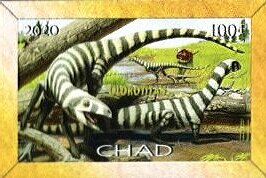 Stamp, Olorotitan, Cinderellas,  , Dinosaurs, Prehistorical Animals