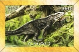 Stamp, Postosuchus, Cinderellas,  , Dinosaurs, Prehistorical Animals