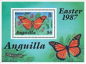Souvenir Sheet, Julia Butterfly (Dryas iulia warneri), Anguilla,  , Butterflies