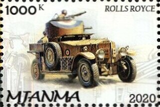 Stamp, Rolls Royce, Cinderellas,  , Army, Cars