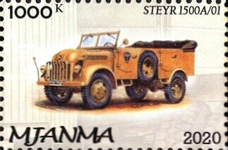 Stamp, Steyr 1500A/01, Cinderellas,  , Army, Cars