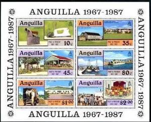 Souvenir Sheet, Souvenir Sheet of 6, Separation from St. Kitts and Nevis, 20, Anguilla,  