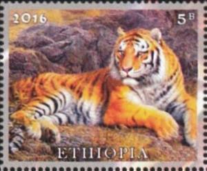 Stamp, Tigers, Cinderellas,  , Animals (Fauna), Cougars, Tigers