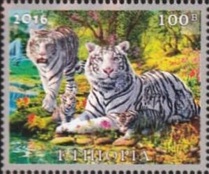 Stamp, Tigers, Cinderellas,  , Animals (Fauna), Cougars, Tigers