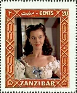 Stamp, Vivien Leigh (Vivian Mary Hartley), Cinderellas,  , Actors, Famous People, Photographs, Women