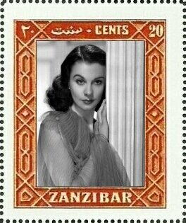 Stamp, Vivien Leigh (Vivian Mary Hartley), Cinderellas,  , Actors, Famous People, Photographs, Women