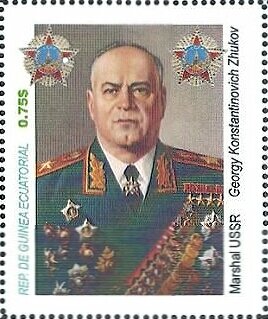 Stamp, Zhukov, Cinderellas,  , Famous People, Men, Military Officers