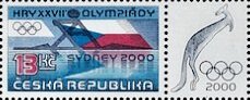 Canoeist on the background of the Czech flag