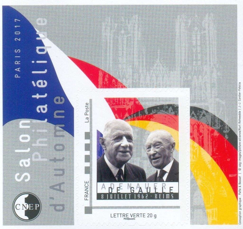 Autumn Philatelic Show Paris 2017 De Gaulle and Adenauer