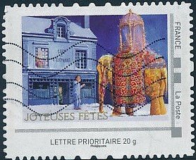 Stamp, Joyful Festival. Royal Elephant. Joyeuse Fete, France,  , Christmas, Elephants, Greetings, Shops
