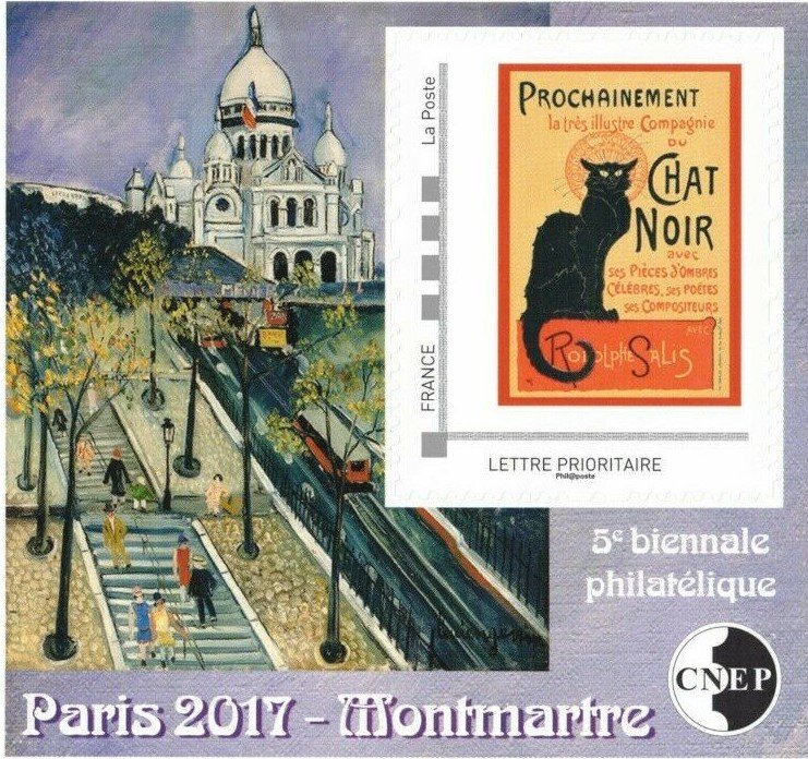 Montmartre Paris 2017 5th Biennial Philatelic. Black Cat
