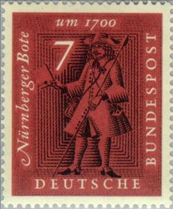 Stamp, Nuremberg messenger (about 1700), Germany, Federal Republic,  , Special Occasions, Postal Services, Postmen