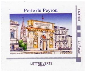 Stamp, Porte de Peyrou. Arc de Triomphe de Montpellier, France,  , Architecture, Monuments