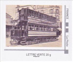 Stamp, Tram, France,  , Logos, Philatelic Exhibitions, Trams