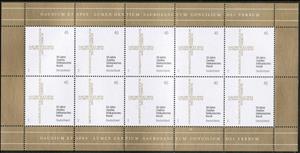 Mini Sheet, 50th Anniversary of Second Vatican Ecumenical Council, Germany, Federal Republic,  , Anniversaries and Jubilees, Crosses, Religion