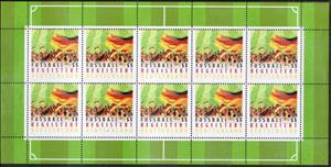 Mini Sheet, Crowd waving Flag, Germany, Federal Republic,  , Flags, Football (Soccer), People