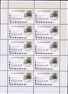 Mini Sheet, First Postal Flight in Germany, Germany, Federal Republic,  , Anniversaries and Jubilees, Letters (Mail), Stamp Day, Stamps