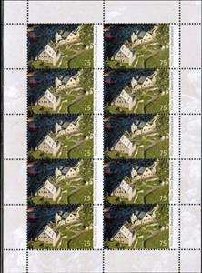 Mini Sheet, Pfälzerhütte and Buildings (Rätikon), Germany, Federal Republic,  , Buildings, Flags, Houses, Joint Issues, Landscapes, Mountains