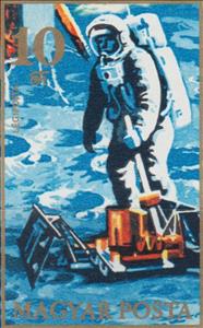 Stamp, Apollo 17, Hungary,  , Astronauts, Moon, Moon Landing, Outer Space, Space Traveling