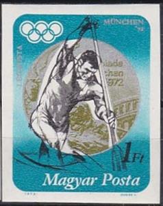 Stamp, Silver medalist Tamas Wichmann, Hungary,  , Aquatic Sports, Canoeing, Medals and Marks of Honour, Olympic Games, Sports